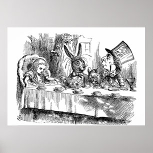 Vintage Alice in Wonderland Mad Hatter tea party Poster