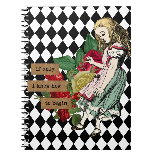 Vintage Alice in Wonderland Notebook (Front)