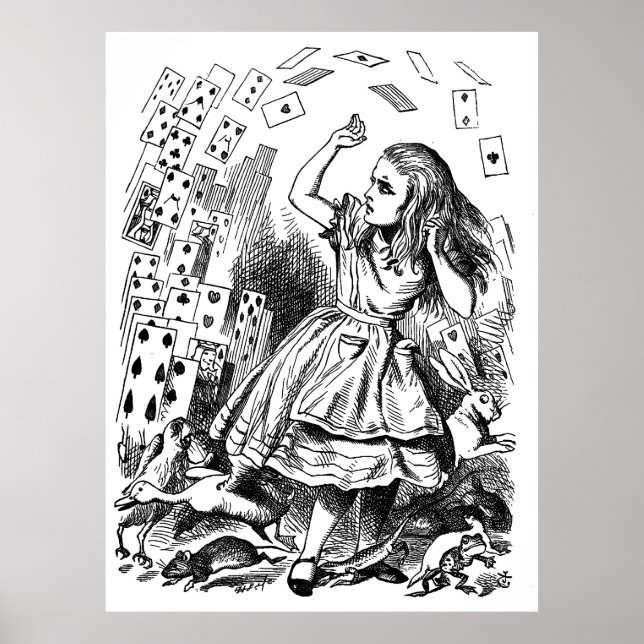 Vintage Alice in Wonderland Pack of cards Poster (Front)