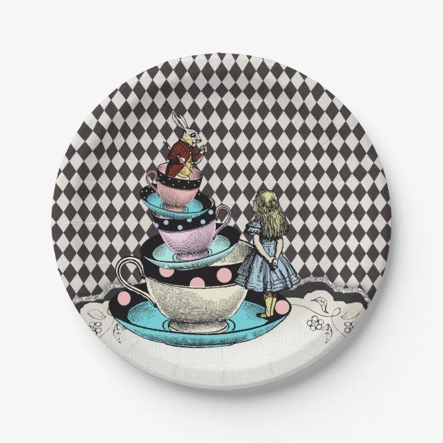 Vintage Alice in Wonderland Paper Plate (Front)