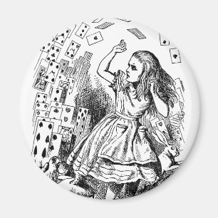 Vintage Alice in Wonderland, Playing Cards Flying Magnet