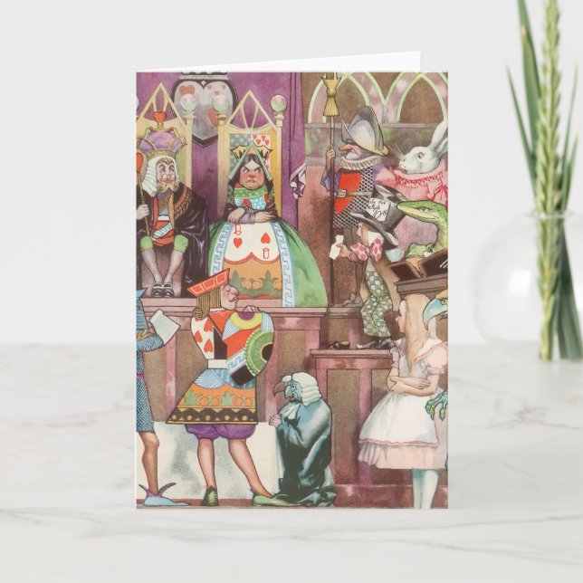 Vintage Alice in Wonderland, Queen of Hearts Card (Front)