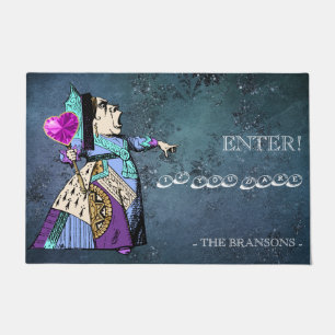 Vintage Alice in Wonderland Queen of Hearts Doorma Doormat