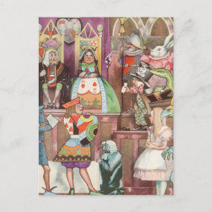 Vintage Alice in Wonderland, Queen of Hearts Postcard