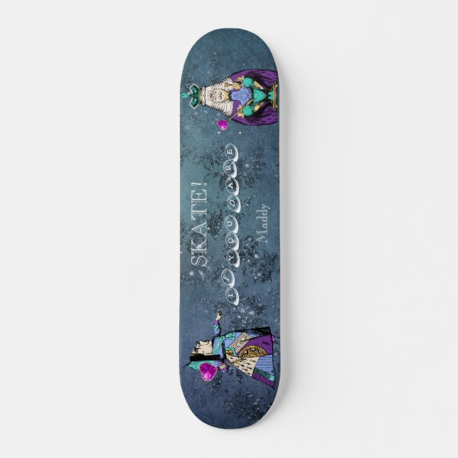 Vintage Alice in Wonderland Queen of Hearts Skateboard (Front)