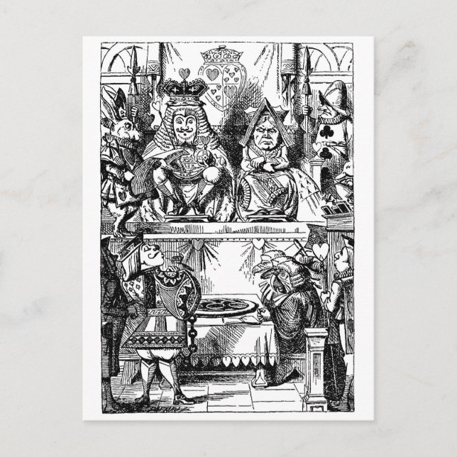 Vintage Alice in Wonderland, Queen of Hearts Trial Postcard (Front)