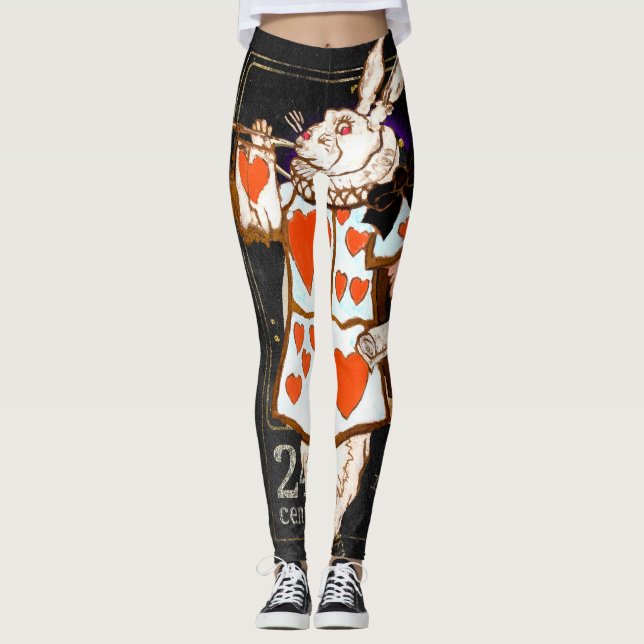 Vintage Alice in Wonderland Rabbit Leggings (Front)