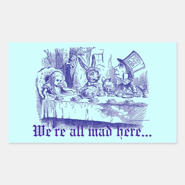 Vintage Alice in Wonderland Rectangular Sticker (Front)