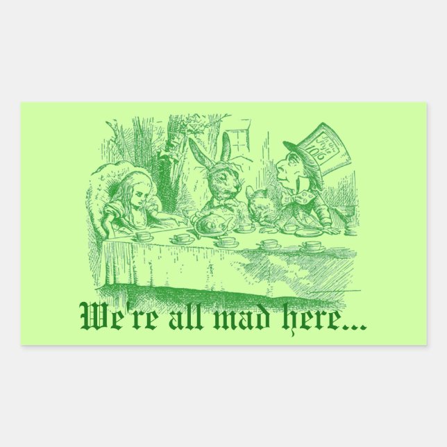 Vintage Alice in Wonderland Rectangular Sticker (Front)