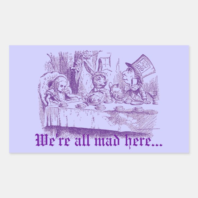 Vintage Alice in Wonderland Rectangular Sticker (Front)