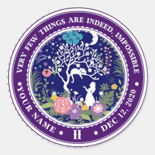 Vintage Alice in Wonderland Sobriety Medallion     Classic Round Sticker