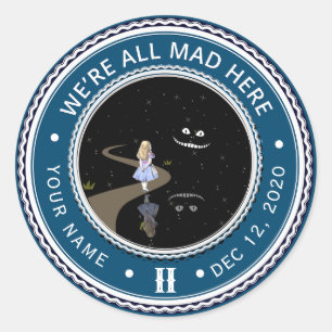 Vintage Alice in Wonderland Sobriety Medallion     Classic Round Sticker