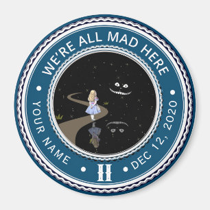 Vintage Alice in Wonderland Sobriety Medallion     Magnet
