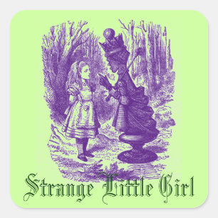 Vintage Alice in Wonderland Square Sticker