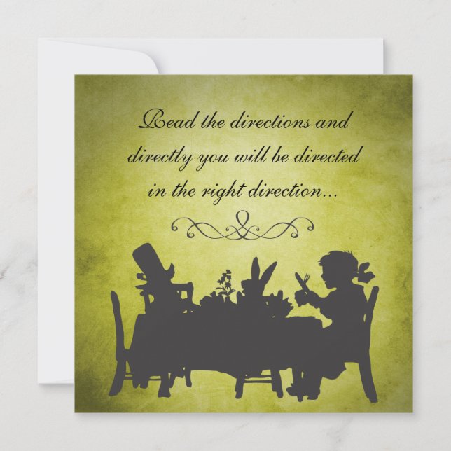 Vintage Alice in Wonderland Tea Party Birthday Invitation (Front)