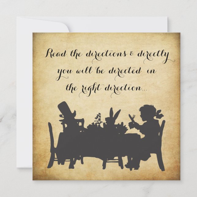 Vintage Alice in Wonderland Tea Party Birthday Invitation (Front)