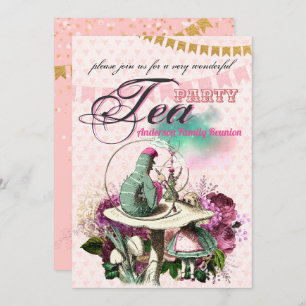 Vintage Alice in Wonderland Tea Party Custom Party Invitation