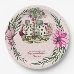 Vintage Alice in Wonderland Tea Party Custom Party Paper Plate