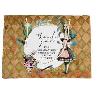 Vintage Alice in Wonderland Thank You Large Gift Bag