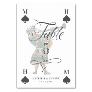 Vintage Alice in Wonderland The Knave of Hearts Table Number