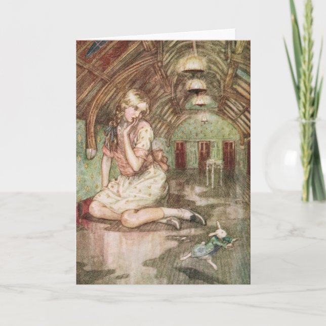 Vintage Alice in Wonderland The White Rabbit  Card (Front)