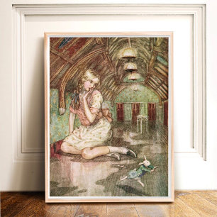 Vintage Alice in Wonderland The White Rabbit  Poster