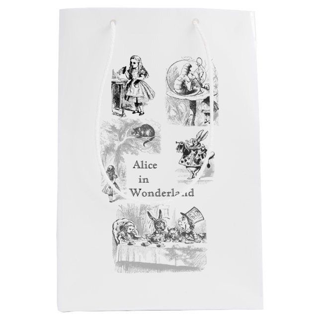 Vintage Alice in Wonderland Themed Gift Bag (Front)