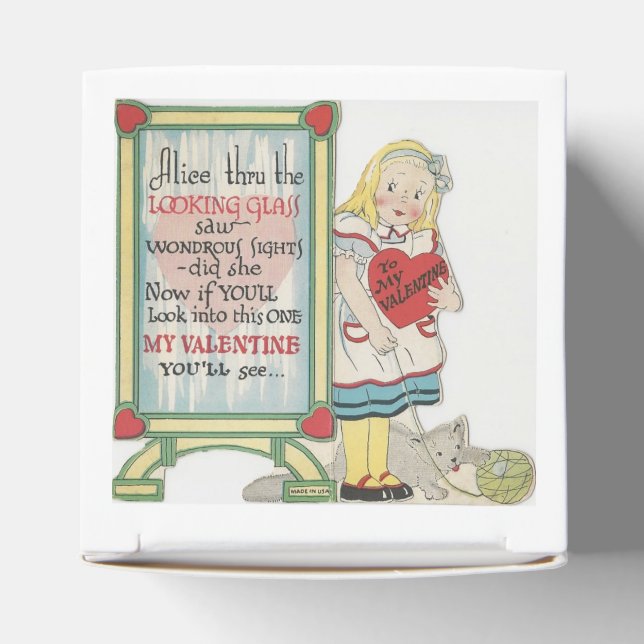 Vintage Alice In Wonderland Valentine Favour Box (Top)