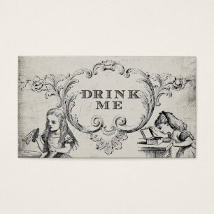 Vintage Alice in Wonderland Wedding Drink Cards