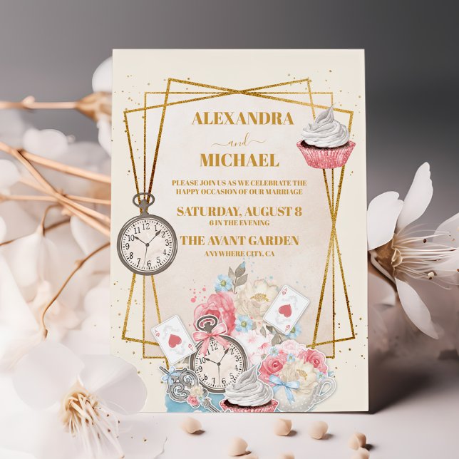 Vintage Alice in Wonderland Wedding Invitation (Creator Uploaded)