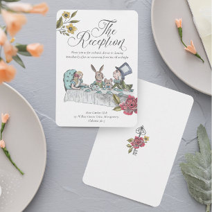 Vintage Alice In Wonderland Wedding Reception Enclosure Card