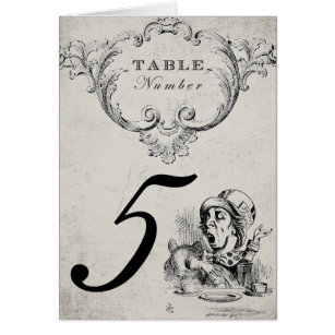 Vintage Alice in Wonderland Wedding Table Numbers