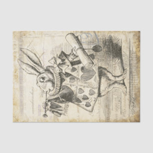 Vintage Alice in Wonderland White Rabbit Decoupage Tissue Paper