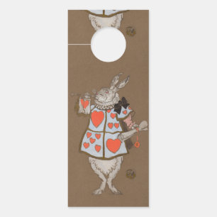 Vintage Alice in Wonderland White Rabbit Herald Door Hanger