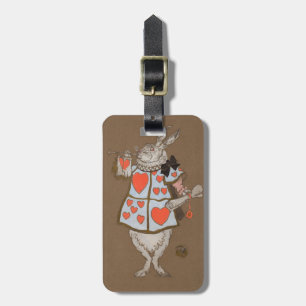 Vintage Alice in Wonderland White Rabbit Herald Luggage Tag