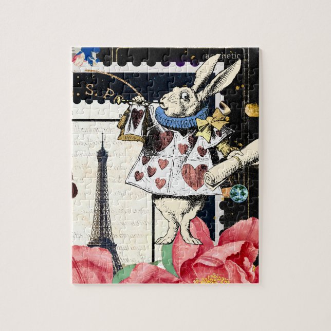 Vintage Alice in Wonderland White Rabbit Jigsaw Puzzle (Vertical)