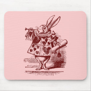 Vintage Alice in Wonderland White Rabbit Mouse Pad