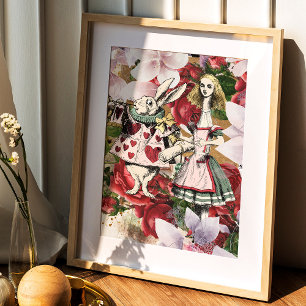 Vintage Alice in Wonderland White Rabbit Poster