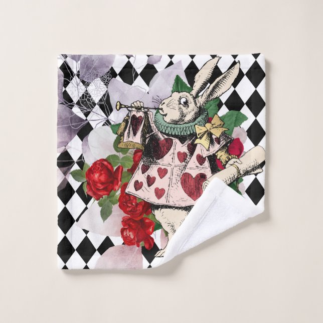 Vintage Alice in Wonderland White Rabbit Wash Cloth (Wash Cloth)