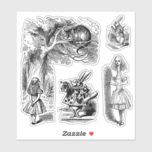 Vintage Alice in Wonderland with White Rabbit
