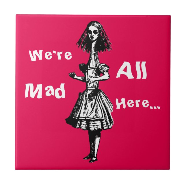 Vintage Alice Stretched in Wonderland Ceramic Tile (Front)