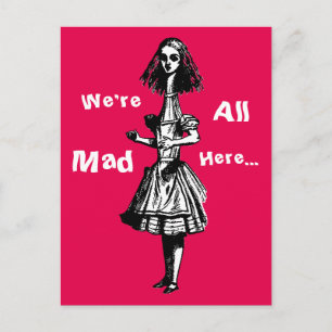 Vintage Alice Stretched in Wonderland Postcard