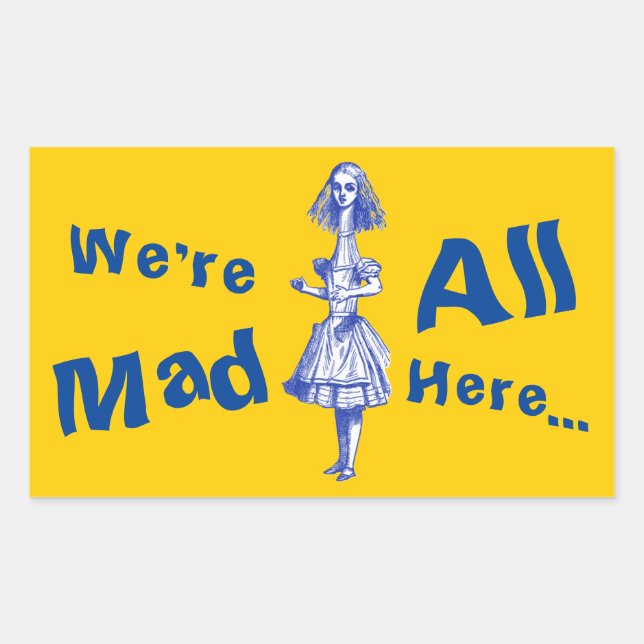 Vintage Alice Stretched in Wonderland Rectangular Sticker (Front)