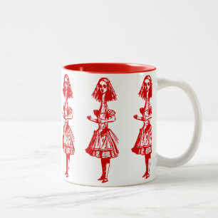 Vintage Alice Stretched in Wonderland Two-Tone Coffee Mug