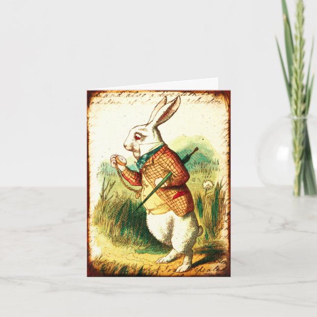 Vintage Alice, White Rabbit Card (Front)