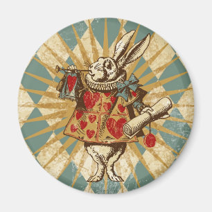 Vintage Alice White Rabbit Magnet