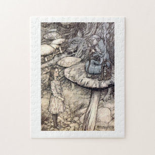 Vintage Alice with Hookah Smoking Caterpillar Jigsaw Puzzle