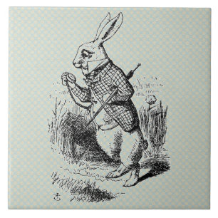 Vintage Alice's White Rabbit Ceramic Tile