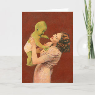 Vintage Alien Baby Greetings Card