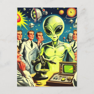 Vintage Alien Science Fiction Comics Postcard
